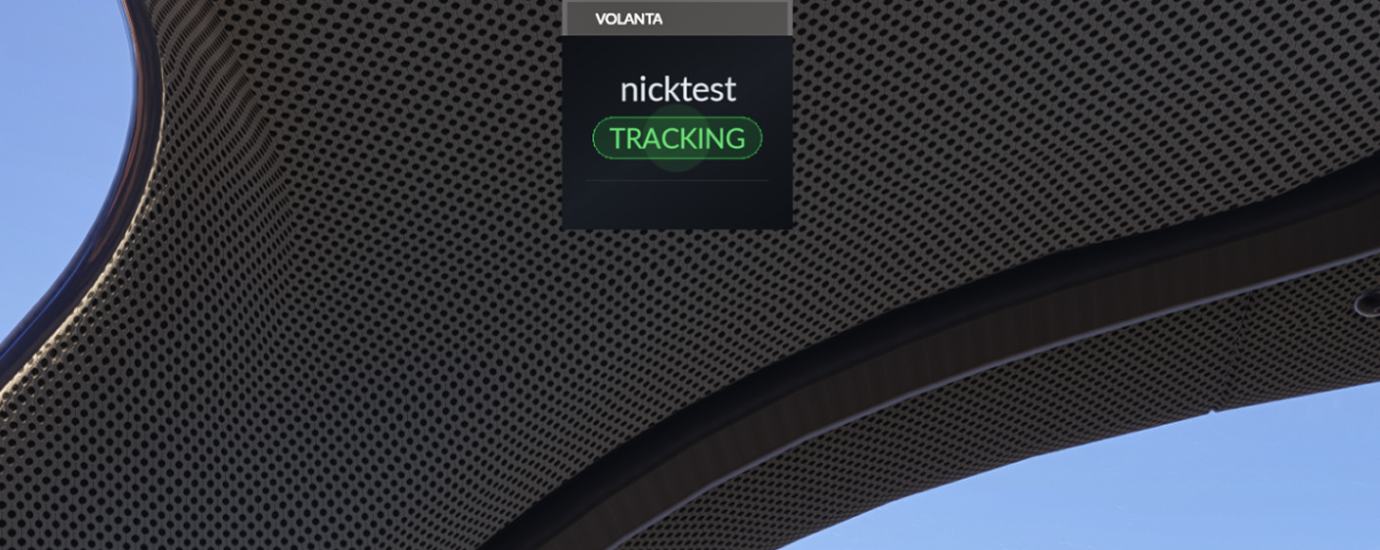 Volanta toolbar tracking status