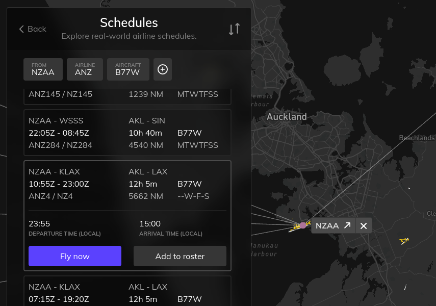 Volanta Schedules